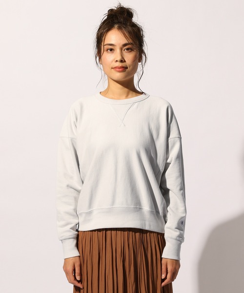 Champion（チャンピオン）の「【Champion(チャンピオン）】クルーネックプルオーバー（Tシャツ/カットソー・レディース・ホワイト/ライトグレー/ブラック・MEDIUM）」の8枚目の写真
