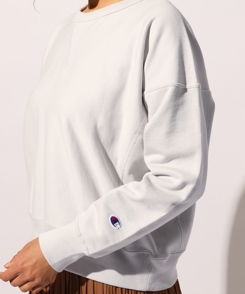 Champion（チャンピオン）の「【Champion(チャンピオン）】クルーネックプルオーバー（Tシャツ/カットソー・レディース・ホワイト/ライトグレー/ブラック・MEDIUM）」の12枚目の写真