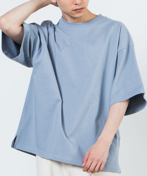 WEGO（ウィゴー）の「WEGO/ヘビーウエイト半袖ビッグシルエットTシャツ（Tシャツ/カットソー・メンズ・ブラック/カーキ/ホワイト/ライトグレー/サックスブルー/スミクロ/グリーン系その他/ブルー/イエロー/ブラウン・LARGE/SMALL/MEDIUM/X-LARGE）」の8枚目の写真