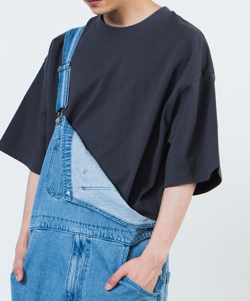 WEGO（ウィゴー）の「WEGO/ヘビーウエイト半袖ビッグシルエットTシャツ（Tシャツ/カットソー・メンズ・ブラック/カーキ/ホワイト/ライトグレー/サックスブルー/スミクロ/グリーン系その他/ブルー/イエロー/ブラウン・LARGE/SMALL/MEDIUM/X-LARGE）」の4枚目の写真