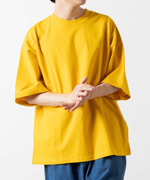 WEGO（ウィゴー）の「WEGO/ヘビーウエイト半袖ビッグシルエットTシャツ（Tシャツ/カットソー・メンズ・ブラック/カーキ/ホワイト/ライトグレー/サックスブルー/スミクロ/グリーン系その他/ブルー/イエロー/ブラウン・LARGE/SMALL/MEDIUM/X-LARGE）」の10枚目の写真