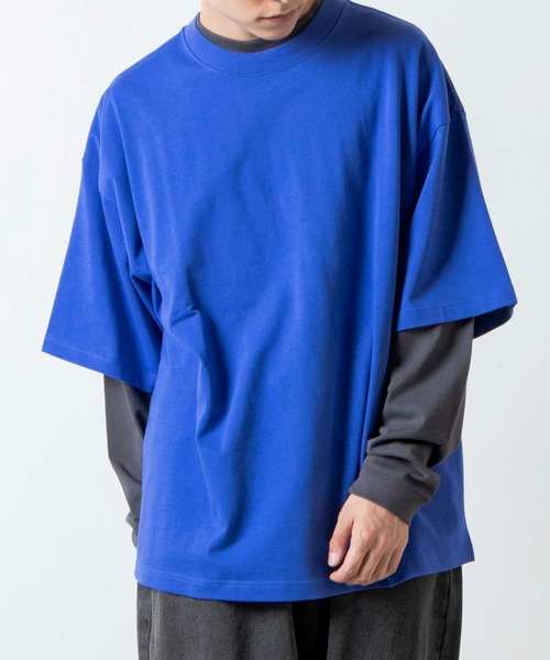 WEGO（ウィゴー）の「WEGO/ヘビーウエイト半袖ビッグシルエットTシャツ（Tシャツ/カットソー・メンズ・ブラック/カーキ/ホワイト/ライトグレー/サックスブルー/スミクロ/グリーン系その他/ブルー/イエロー/ブラウン・LARGE/SMALL/MEDIUM/X-LARGE）」の9枚目の写真