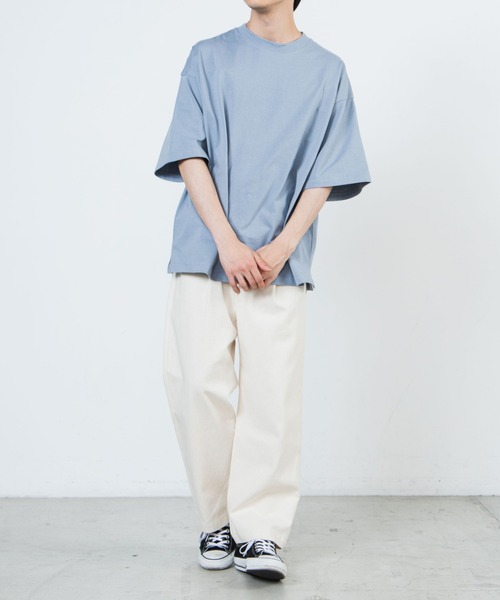 WEGO（ウィゴー）の「WEGO/ヘビーウエイト半袖ビッグシルエットTシャツ（Tシャツ/カットソー・メンズ・ブラック/カーキ/ホワイト/ライトグレー/サックスブルー/スミクロ/グリーン系その他/ブルー/イエロー/ブラウン・LARGE/SMALL/MEDIUM/X-LARGE）」の21枚目の写真