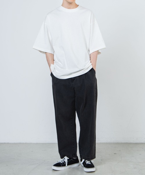 WEGO（ウィゴー）の「WEGO/ヘビーウエイト半袖ビッグシルエットTシャツ（Tシャツ/カットソー・メンズ・ブラック/カーキ/ホワイト/ライトグレー/サックスブルー/スミクロ/グリーン系その他/ブルー/イエロー/ブラウン・LARGE/SMALL/MEDIUM/X-LARGE）」の12枚目の写真