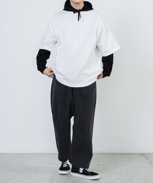 WEGO（ウィゴー）の「WEGO/ヘビーウエイト半袖ビッグシルエットTシャツ（Tシャツ/カットソー・メンズ・ブラック/カーキ/ホワイト/ライトグレー/サックスブルー/スミクロ/グリーン系その他/ブルー/イエロー/ブラウン・LARGE/SMALL/MEDIUM/X-LARGE）」の13枚目の写真