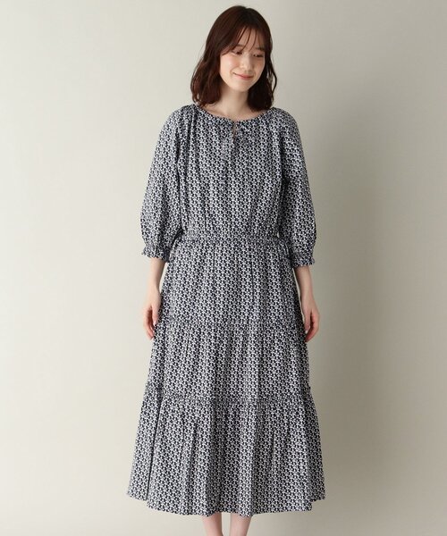 別注商品 セール ティアード総柄ワンピース ワンピース Laura Ashley ローラアシュレイ のファッション アウトレット 通販激安 Arenatheatre Net