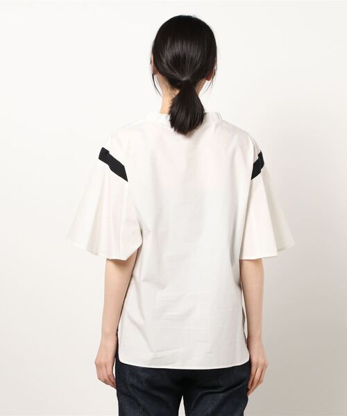 LUCA/LADY LUCK LUCA（ルカ/レディラックルカ）の「LC/LLL　タイプライターコンビVネックプルオーバー（シャツ/ブラウス・レディース・サックスブルー/アイボリー/ブラック・FREE）」の17枚目の写真