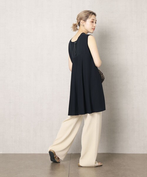 FREAK'S STORE(フリークスストア)の「▽【WEB限定】サマーニットワイドイージーパンツ(カラーパンツ)(スラックス・レディース・グリーン/ブラウン/ブラック/ナチュラル/オレンジ/ピンク/ライトグレー・MEDIUM/SMALL)」の18枚目の写真