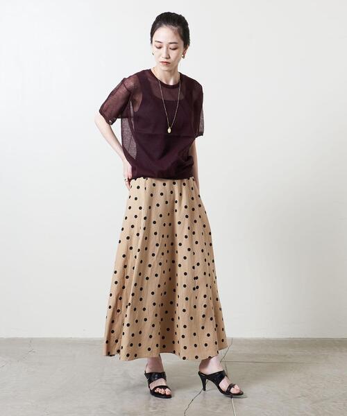 【1度着用のみ美品】 ユナイテッドアローズ クルーネック ショートスリーブニット UNITED ARROWS（ユナイテッドアローズ）の「UWC SHEER クルー