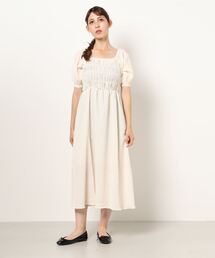 FREE'S MART | スクエアネックシャーリング半袖ワンピース(ワンピース)