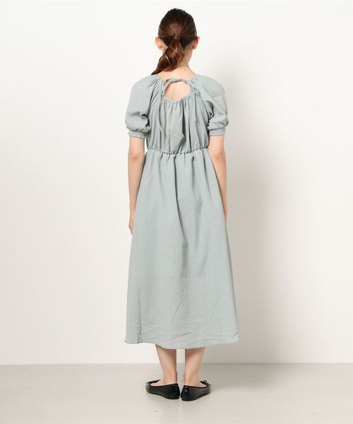 FREE'S MART（フリーズマート）の「スクエアネックシャーリング半袖ワンピース（ワンピース・レディース・ホワイト/ブラック/ブルー・FREE）」の5枚目の写真