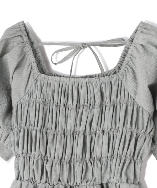 FREE'S MART（フリーズマート）の「スクエアネックシャーリング半袖ワンピース（ワンピース・レディース・ホワイト/ブラック/ブルー・FREE）」の10枚目の写真