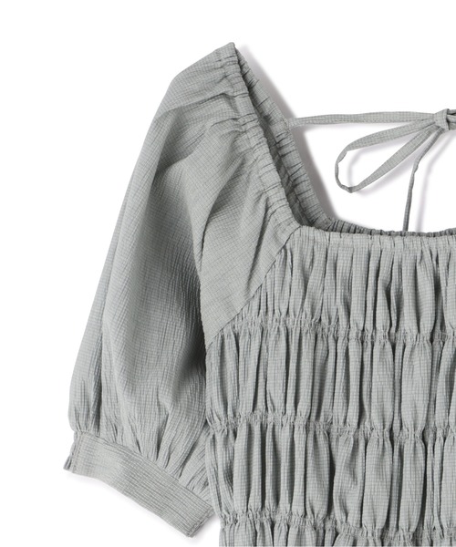 FREE'S MART（フリーズマート）の「スクエアネックシャーリング半袖ワンピース（ワンピース・レディース・ホワイト/ブラック/ブルー・FREE）」の11枚目の写真