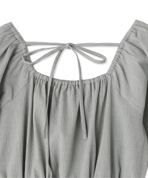 FREE'S MART（フリーズマート）の「スクエアネックシャーリング半袖ワンピース（ワンピース・レディース・ホワイト/ブラック/ブルー・FREE）」の13枚目の写真