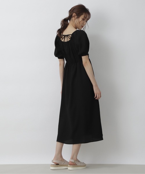 FREE'S MART（フリーズマート）の「スクエアネックシャーリング半袖ワンピース（ワンピース・レディース・ホワイト/ブラック/ブルー・FREE）」の19枚目の写真