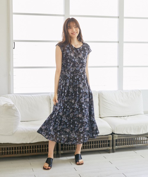 Rewde（ルゥデ）の「【TV着用】インド綿ロングワンピース（1R05-8816701）（ワンピース・レディース・ブラック/パープル/ブラウン/グリーン・M）」の4枚目の写真