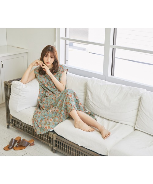 Rewde（ルゥデ）の「【TV着用】インド綿ロングワンピース（1R05-8816701）（ワンピース・レディース・ブラック/パープル/ブラウン/グリーン・M）」の3枚目の写真