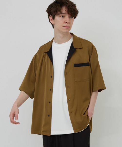 JUNRED（ジュンレッド）の「カラースキームオープンカラーS/Sシャツ（シャツ/ブラウス・メンズ・ベージュ/ラベンダー/イエロー系その他4・S/M/L）」の3枚目の写真