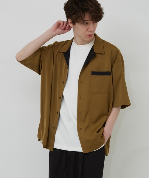 JUNRED（ジュンレッド）の「カラースキームオープンカラーS/Sシャツ（シャツ/ブラウス・メンズ・ベージュ/ラベンダー/イエロー系その他4・S/M/L）」の9枚目の写真