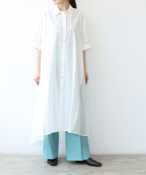 セール Store ティテ コットンシャツ シアー半袖シャツワンピース シャツワンピース Tite In ストア のファッション インザ インザ Store ティテ The The