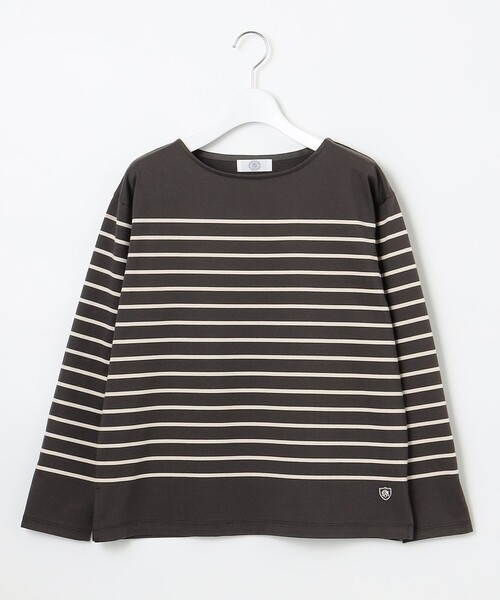 J.PRESS(ジェイプレス)の「バスクボーダー カットソー(Tシャツ/カットソー・レディース・グレー系2/ブルー系2/ベージュ系2・LARGE/MEDIUM)」の9枚目の写真
