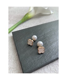 【Mee】2way フラワーピアス × パールキャッチ(MA)
