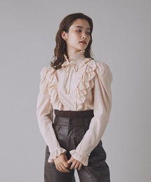 LILY BROWN | スタンドカラーフリルブラウス(シャツ/ブラウス)