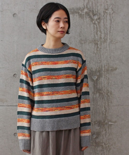aimer le mieux（エメルミュー）の「aimer ラムナイロン　ブークレー　クルーネックプルオーバー（ニット/セーター・レディース・ピンク系その他/オレンジ系その他・FREE）」の2枚目の写真