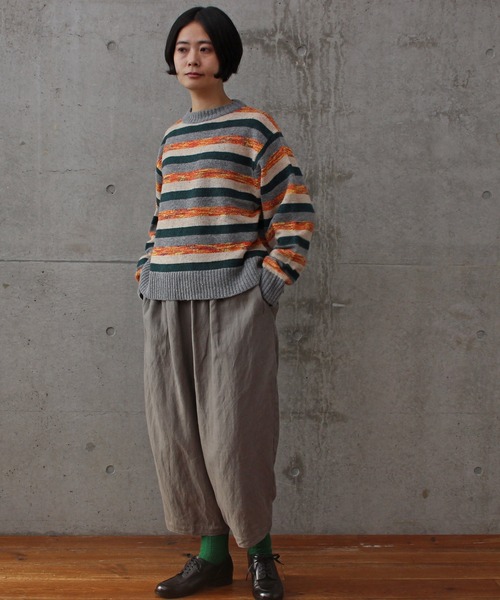 aimer le mieux（エメルミュー）の「aimer ラムナイロン　ブークレー　クルーネックプルオーバー（ニット/セーター・レディース・ピンク系その他/オレンジ系その他・FREE）」の4枚目の写真