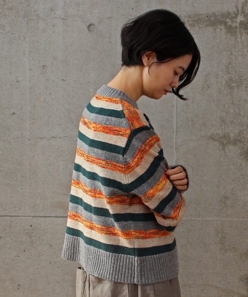aimer le mieux（エメルミュー）の「aimer ラムナイロン　ブークレー　クルーネックプルオーバー（ニット/セーター・レディース・ピンク系その他/オレンジ系その他・FREE）」の9枚目の写真