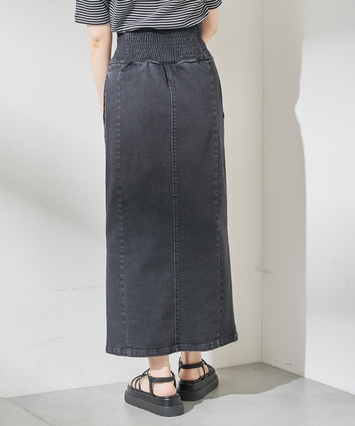 Chico（チコ）の「ハイウエストフロントZIPデニムタイトスカート