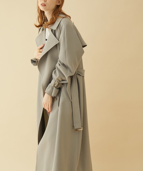 MADEMOISELLE ROPE'（マドモアゼル ロペ）の「オーバーライトトレンチコート（トレンチコート・レディース・グレー/ベージュ・38）」の6枚目の写真