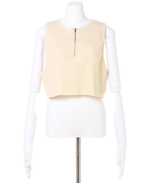 MLI'A（エムリア）の「ZIP使いリブベスト（ニット/セーター・レディース・ブラック/ベージュ/アイボリー・M）」の10枚目の写真