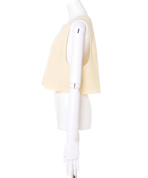 MLI'A（エムリア）の「ZIP使いリブベスト（ニット/セーター・レディース・ブラック/ベージュ/アイボリー・M）」の9枚目の写真