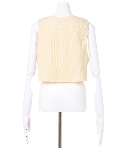 MLI'A（エムリア）の「ZIP使いリブベスト（ニット/セーター・レディース・ブラック/ベージュ/アイボリー・M）」の8枚目の写真