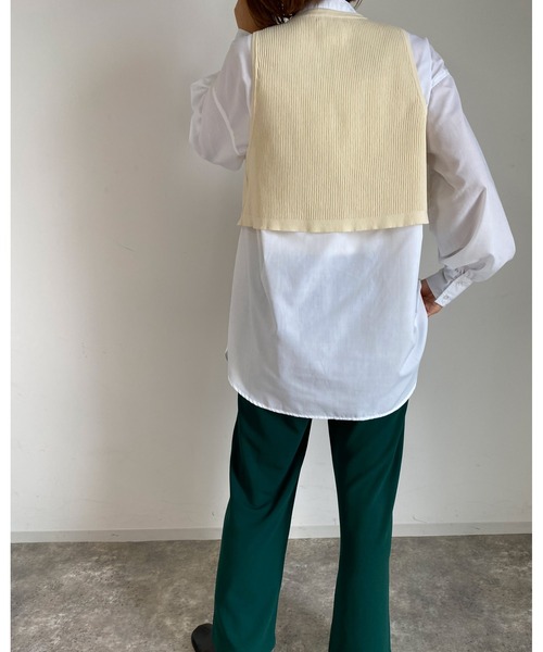 MLI'A（エムリア）の「ZIP使いリブベスト（ニット/セーター・レディース・ブラック/ベージュ/アイボリー・M）」の20枚目の写真