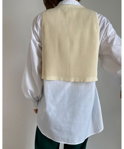 MLI'A（エムリア）の「ZIP使いリブベスト（ニット/セーター・レディース・ブラック/ベージュ/アイボリー・M）」の19枚目の写真