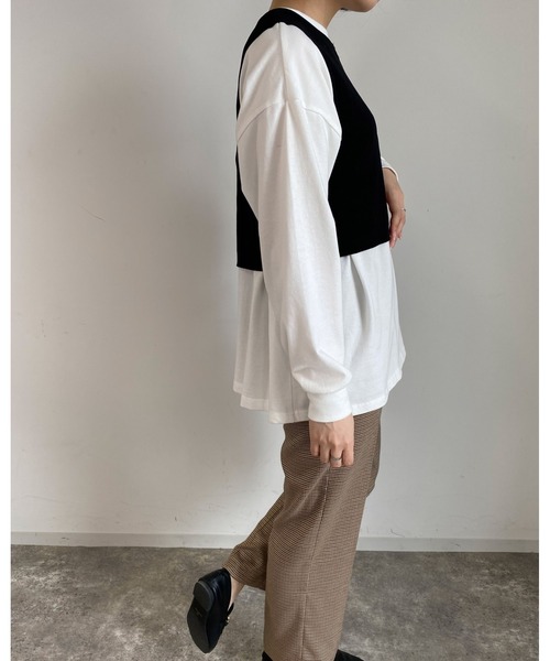 MLI'A（エムリア）の「ZIP使いリブベスト（ニット/セーター・レディース・ブラック/ベージュ/アイボリー・M）」の18枚目の写真