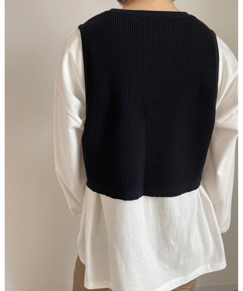 MLI'A（エムリア）の「ZIP使いリブベスト（ニット/セーター・レディース・ブラック/ベージュ/アイボリー・M）」の16枚目の写真