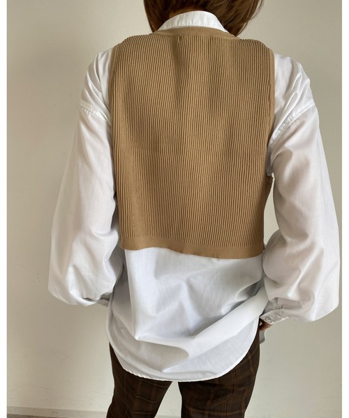 MLI'A（エムリア）の「ZIP使いリブベスト（ニット/セーター・レディース・ブラック/ベージュ/アイボリー・M）」の12枚目の写真