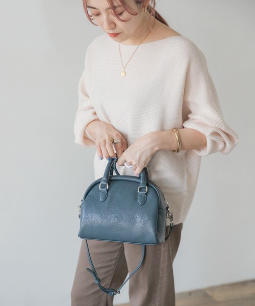 ITEMS URBANRESEARCH(アイテムズ アーバンリサーチ)の「ラウンドボストンバッグ(ボストンバッグ・レディース・ネイビー/ベージュ/ピンク・-)」の5枚目の写真