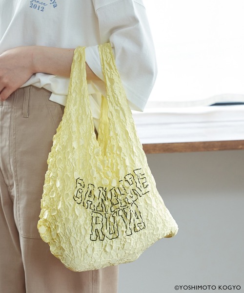 ROPE' PICNIC（ロペピクニック）の「【ガンバレルーヤ×ROPE' PICNIC】ドットストレッチエコバッグ（エコバッグ/サブバッグ・レディース・ピンク/イエロー・FREE）」の2枚目の写真
