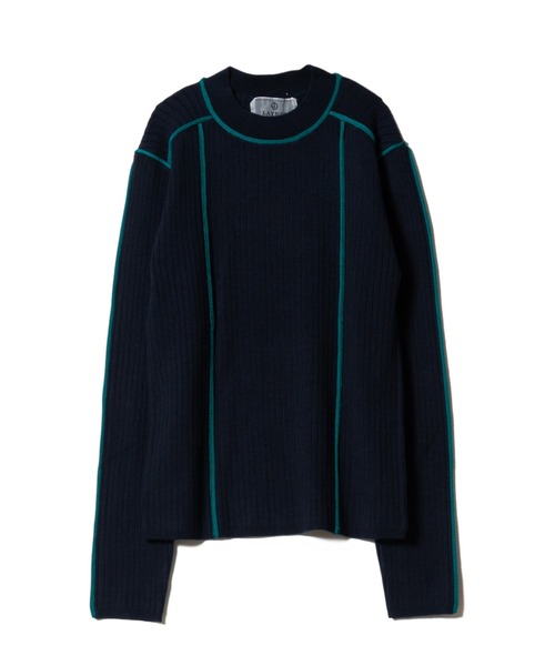 LAYMEE（レイミー）の「Frame knit / フレームニット（ニット/セーター・レディース・ブラック/ピンク/ネイビー・FREE）」の2枚目の写真