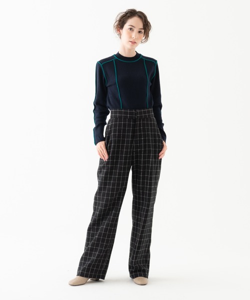 LAYMEE（レイミー）の「Frame knit / フレームニット（ニット/セーター・レディース・ブラック/ピンク/ネイビー・FREE）」の9枚目の写真