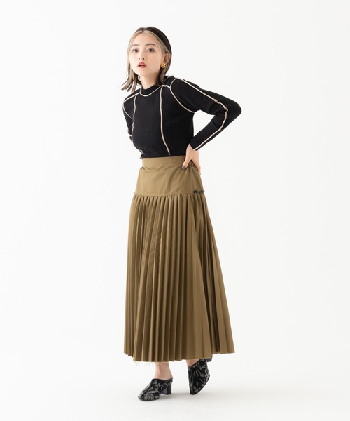 LAYMEE（レイミー）の「Frame knit / フレームニット（ニット/セーター・レディース・ブラック/ピンク/ネイビー・FREE）」の6枚目の写真