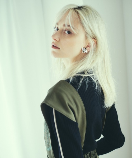 LAYMEE（レイミー）の「Frame knit / フレームニット（ニット/セーター・レディース・ブラック/ピンク/ネイビー・FREE）」の12枚目の写真