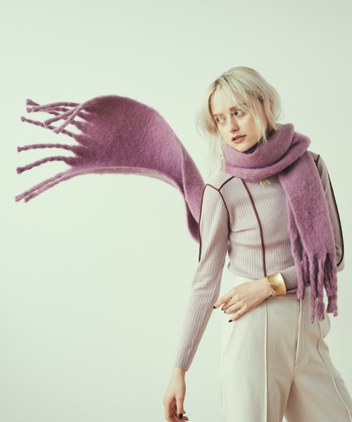 LAYMEE（レイミー）の「Frame knit / フレームニット（ニット/セーター・レディース・ブラック/ピンク/ネイビー・FREE）」の13枚目の写真