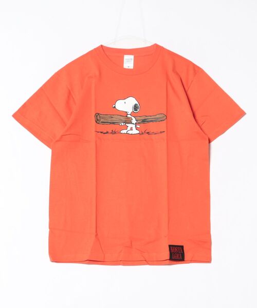 PEANUTS(ピーナッツ)の「【 PEANUTS / NOSTALGICA 】 スヌーピー Tシャツ Type D(Tシャツ/カットソー・レディース・ブラック/ネイビー/オレンジ/ブルー/グリーン/フューシャピンク・MEDIUM/LARGE)」の1枚目の写真