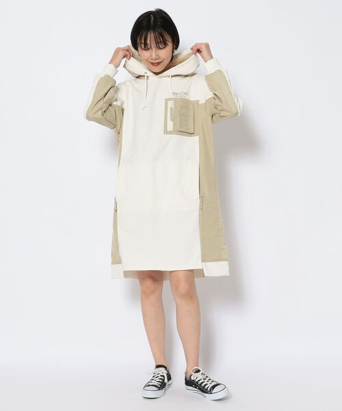 AVIREX（アヴィレックス）の「【AVIREX FLYER'S】フーディーパーカーワンピースドレス/ HOODIE PARKA ONE-PIECE DRESS AF/ アヴィレックス / AVIREX（ワンピース・レディース・ブラック/オフホワイト/オリーブ・MEDIUM/SMALL）」の13枚目の写真