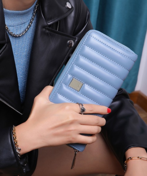 jouetie（ジュエティ）の「【jouetie/ジュエティ】　ストライプステッチ　ラウンドZIP長財布（財布・レディース・ピンク/オリーブ/ブラック/カーキ/ワイン/ダークブルー/アイボリー/ベージュ/ダークグリーン/ターコイズブルー/ブルー系その他・FREE）」の10枚目の写真